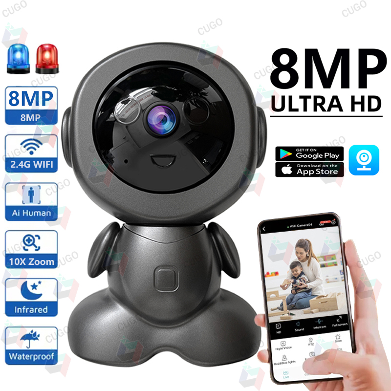 Home Security Robots - Cámara de Vigilancia WiFi de 8MP,