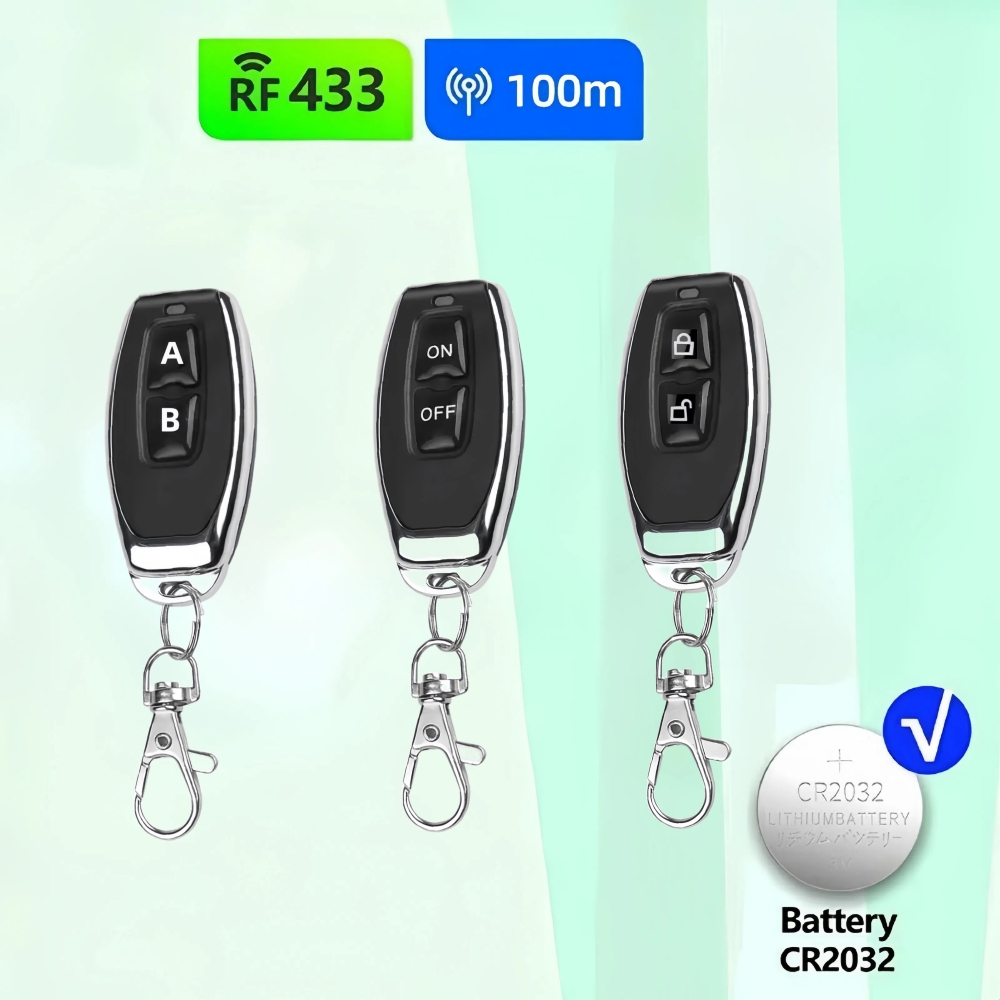Home Security Front Door Camera - Control remoto de aprendizaje de 433MHz,
